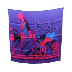 HERMES CARRE 70 CALECHE ELASTIQUE PARIS Scarf Silk Women's Purple