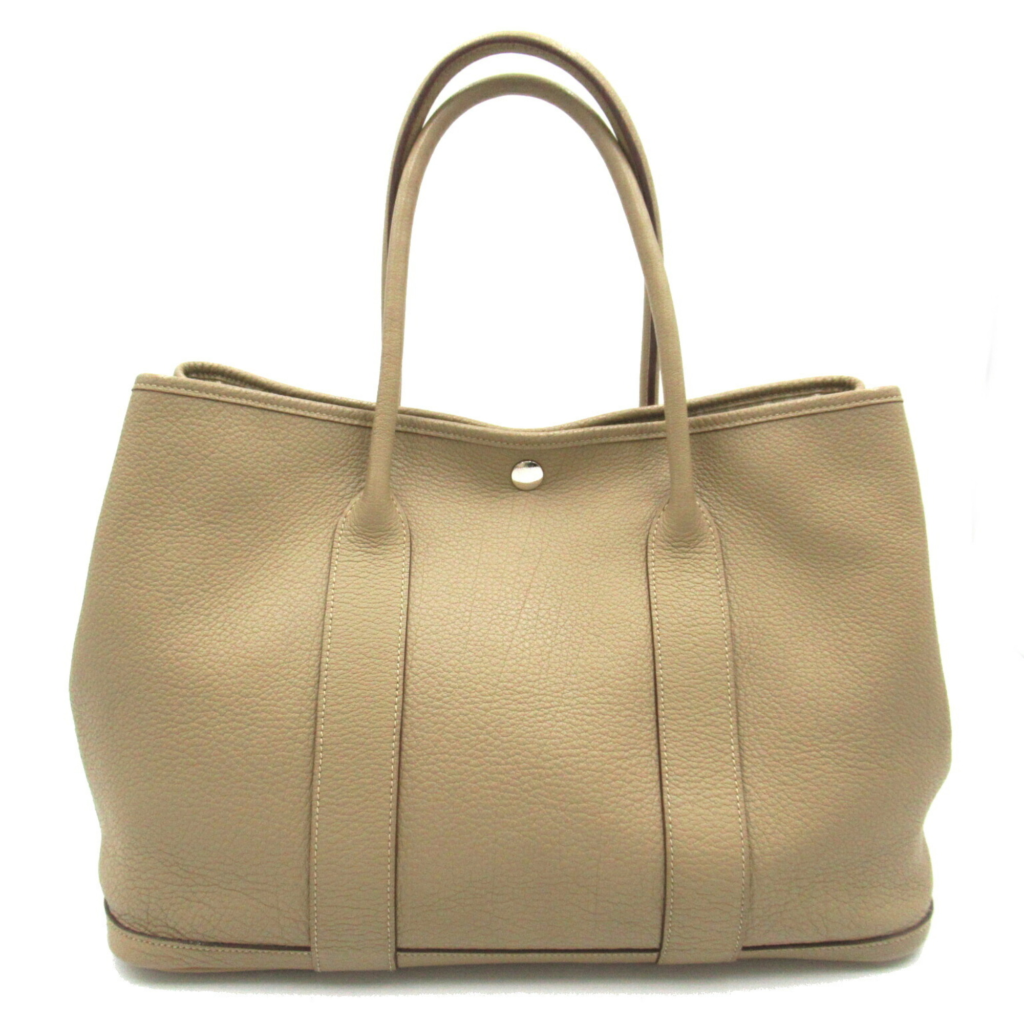 Hermes HERMES Garden 36 PM Handbag Bag Calfskin (Cowhide) Negonda Women's Beige