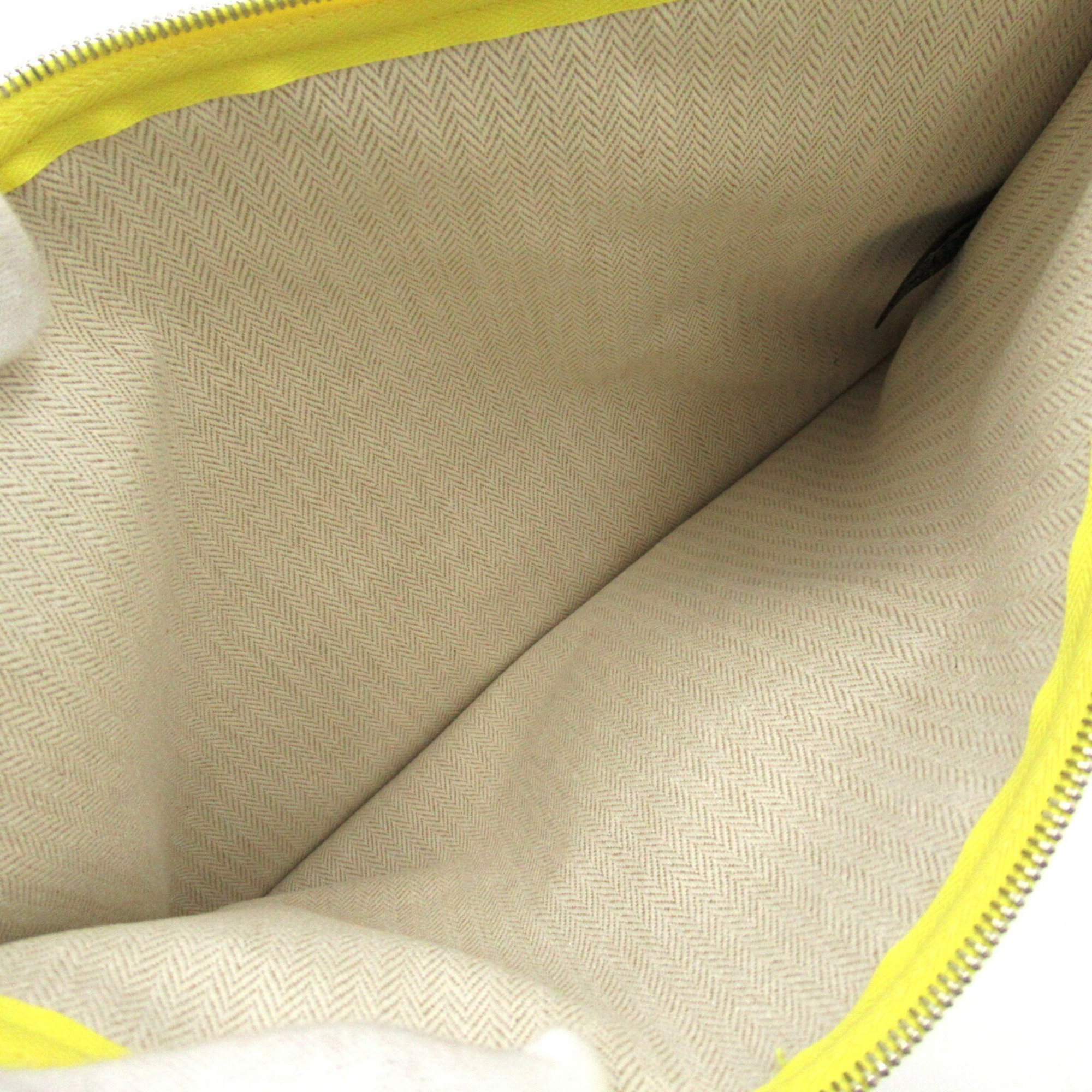 Hermes HERMES H Tissage Pouch Bag Canvas Men's Women's Yellow Citron