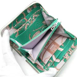 Hermes HERMES Azap Compact Silk In Vert Fizz Round Wallet Epsom Leather Women's Green