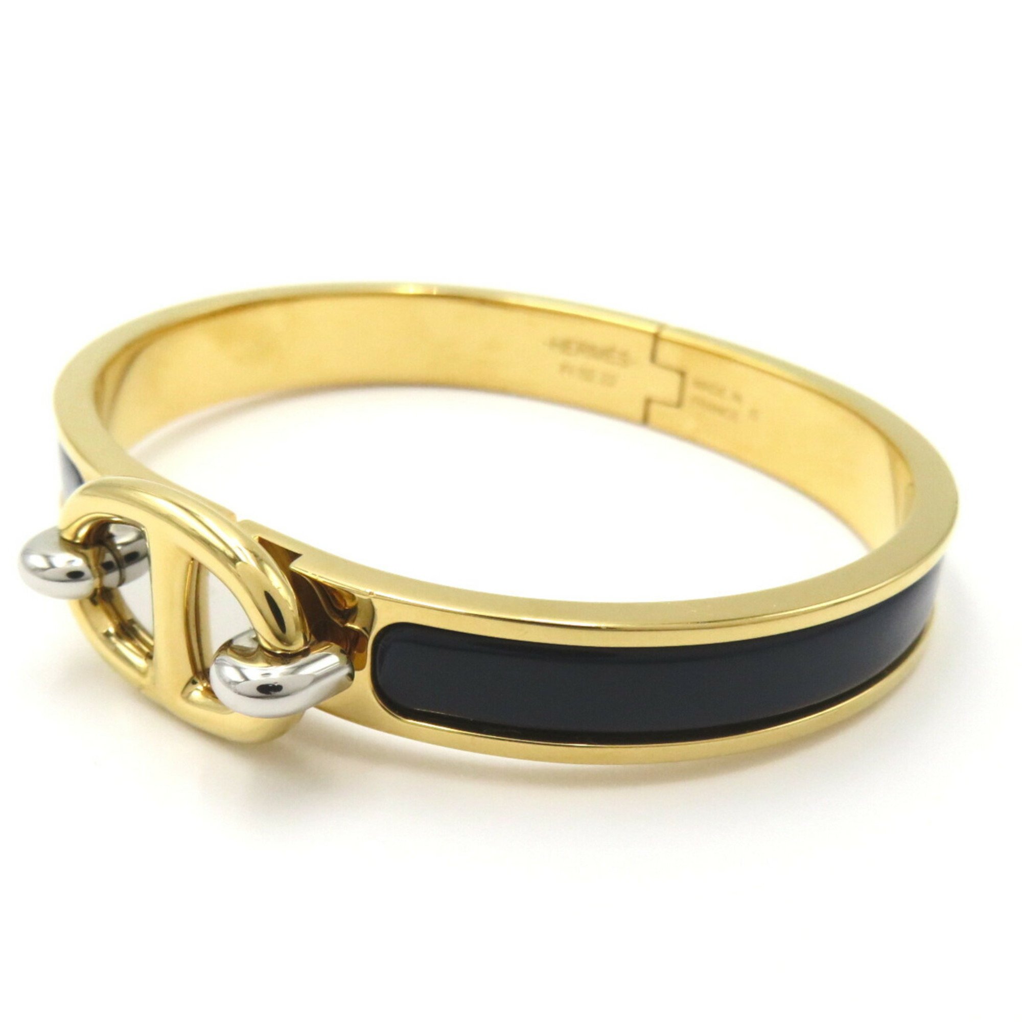 Hermes Click Chaine d'Ancre Bracelet GP (Gold Plated) Women's Gold Navy