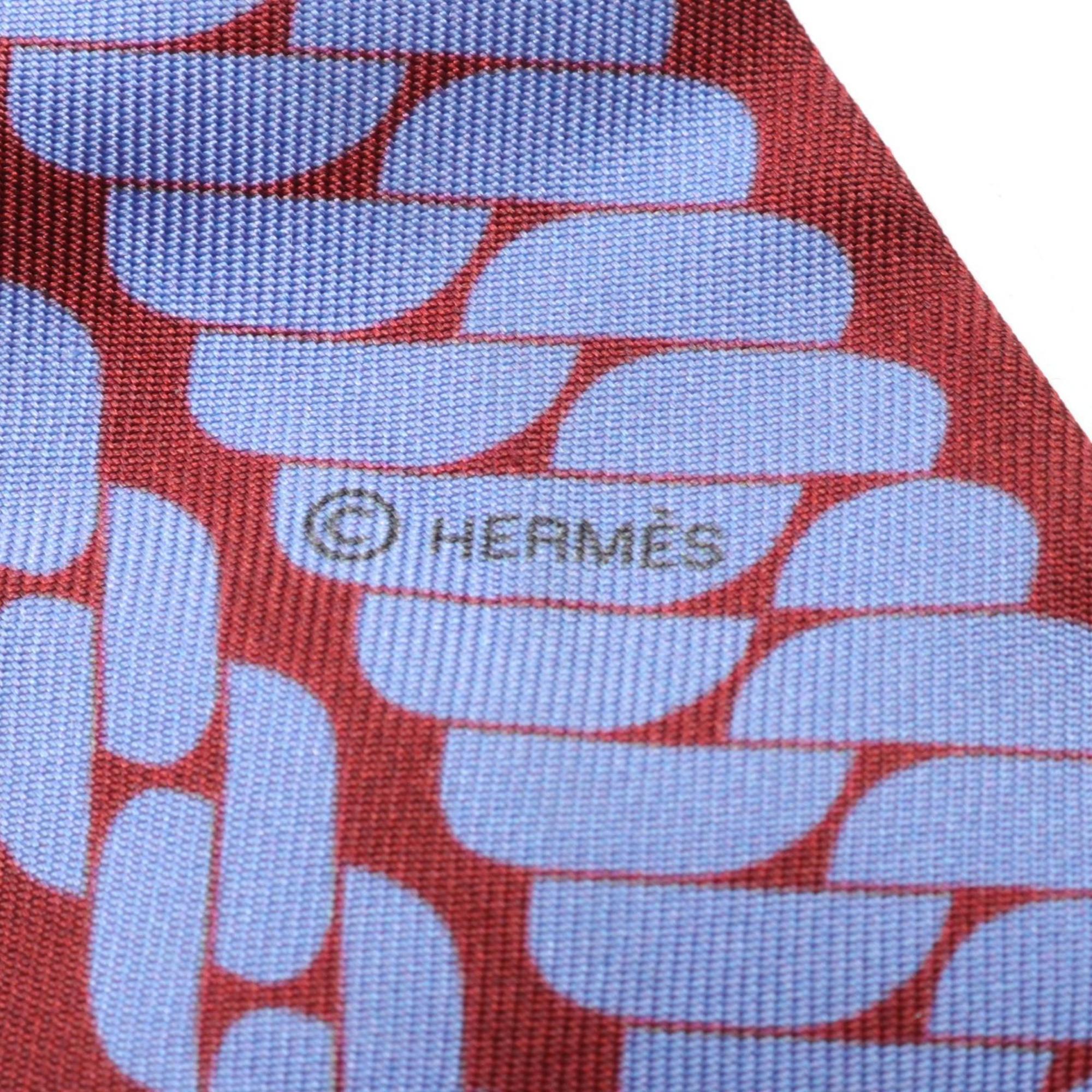 Hermes HERMES Twilly CLIC C'EST NOUE Silk Scarf for Women Brown Blue