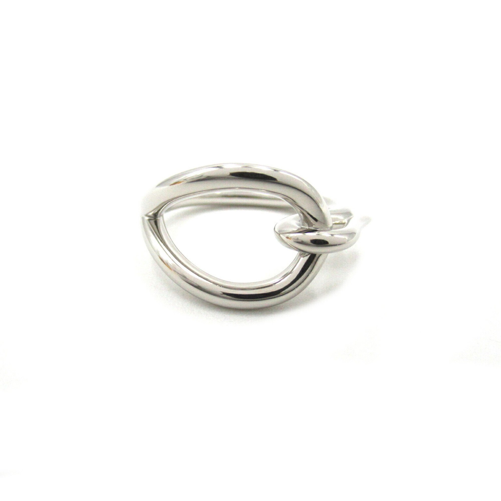 HERMES Scarf Ring Silver Plated Women's