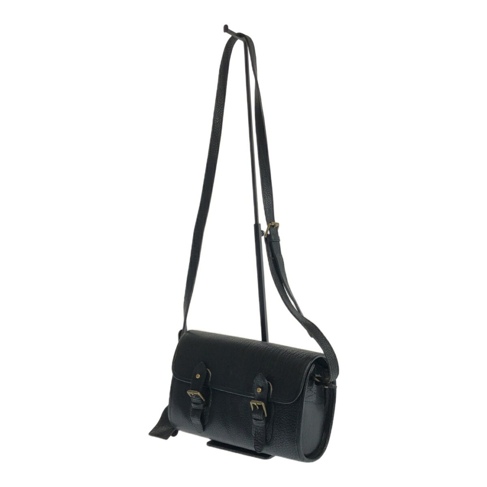 RALPH LAUREN Leather shoulder bag, BLK, black, men's, Mikunigaoka store