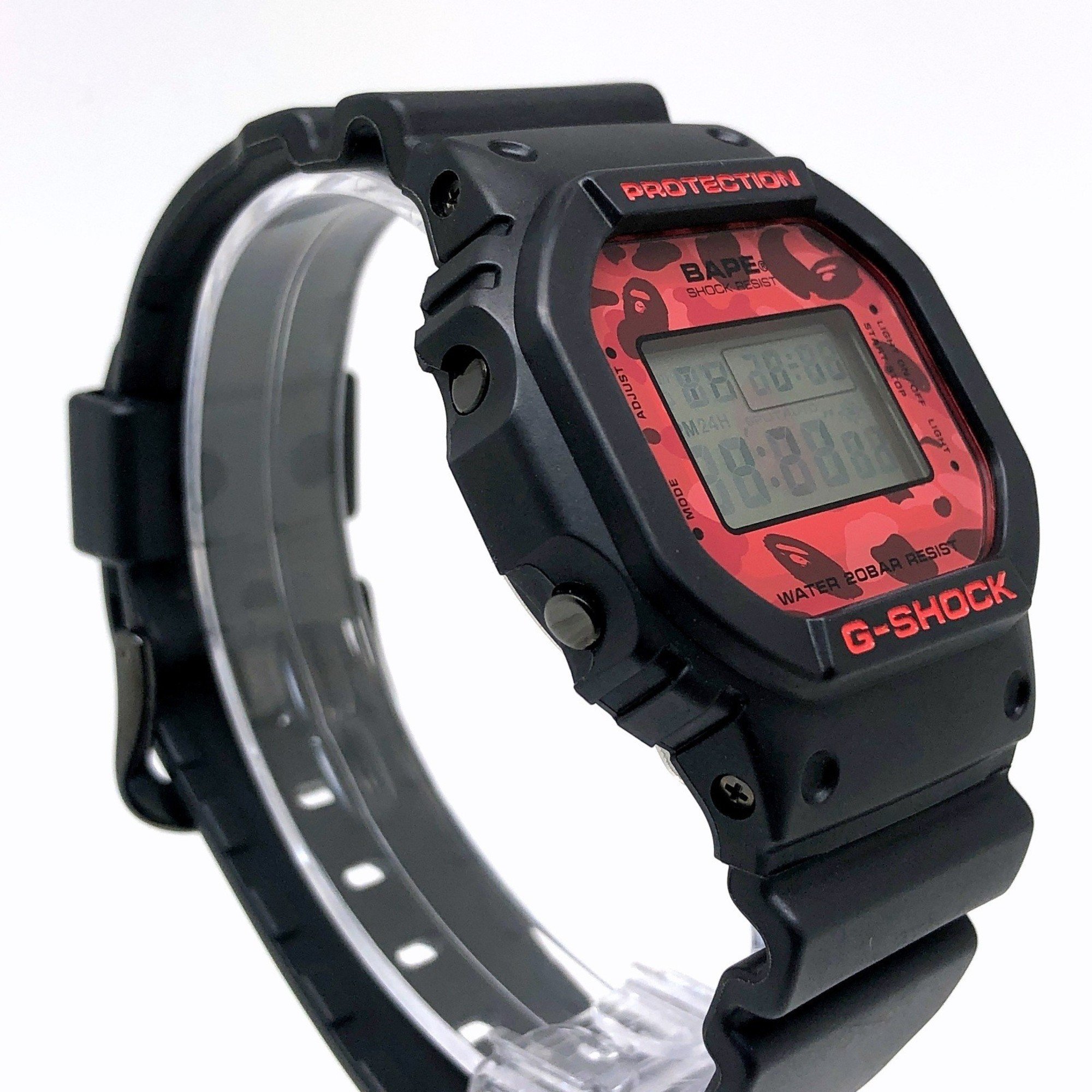 G-SHOCK CASIO Casio Watch DW-5600VT A BATHING APE 2011 Collaboration Limited to 1000 Ape Head EL Black x Red Camouflage Mikunigaoka Store