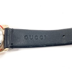 GUCCI G Timeless YA126571 Watch Stainless Steel/Leather Gold Quartz Silver Dial Women's