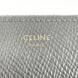 CELINE Large Zip Round 10B55 Long Wallet Leather Grey Women's N4064969