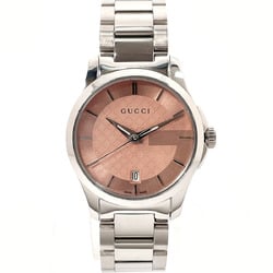 GUCCI G Timeless YA126524 Watch Stainless Steel/Stainless Steel Silver Quartz Pink Dial Women's