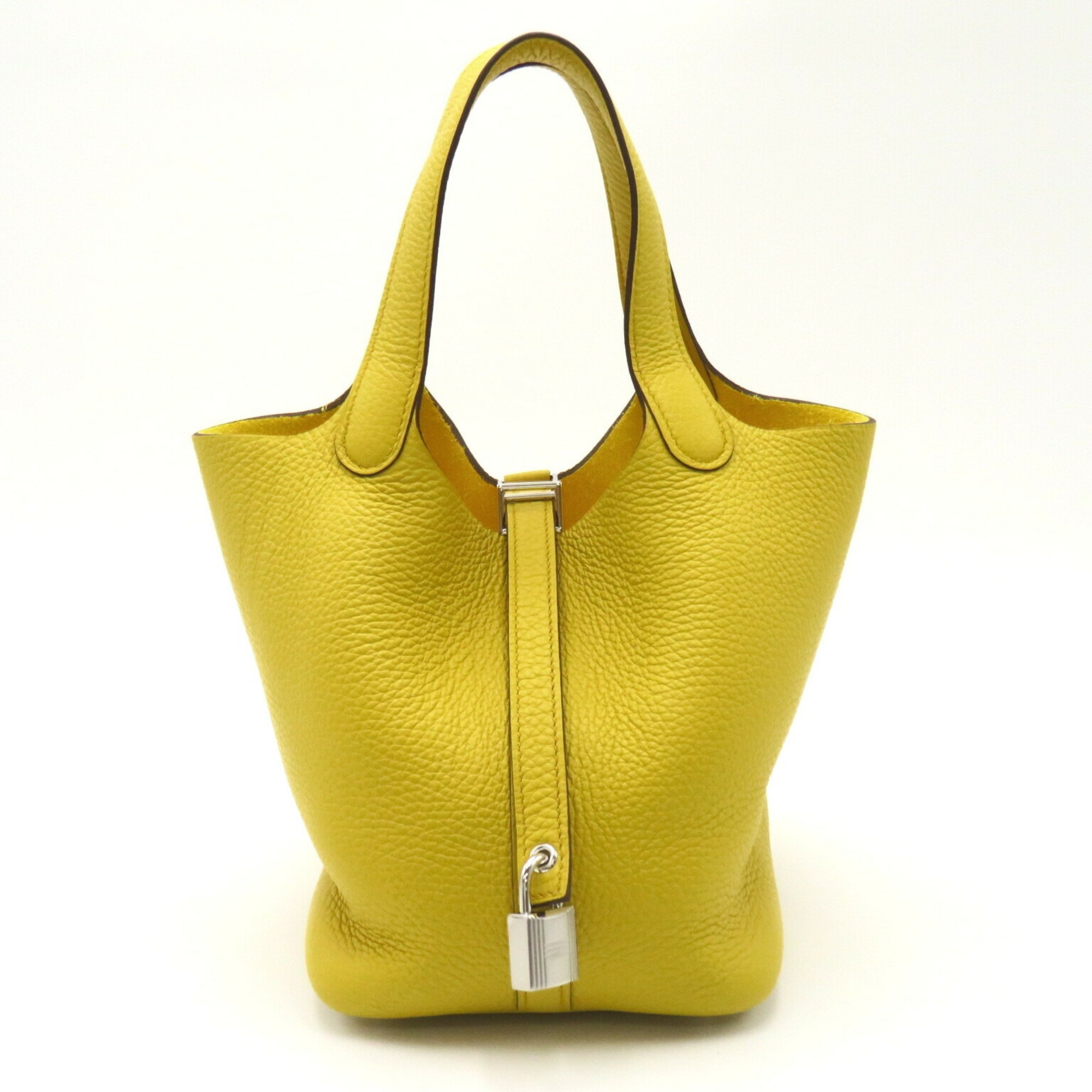 Hermes HERMES Picotin Lock PM Handbag Bag Calfskin (Cowhide) Taurillon Clemence Women's Yellow