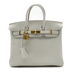 Hermes HERMES Birkin 25 Gris Pearl Handbag Bag Leather Women's White