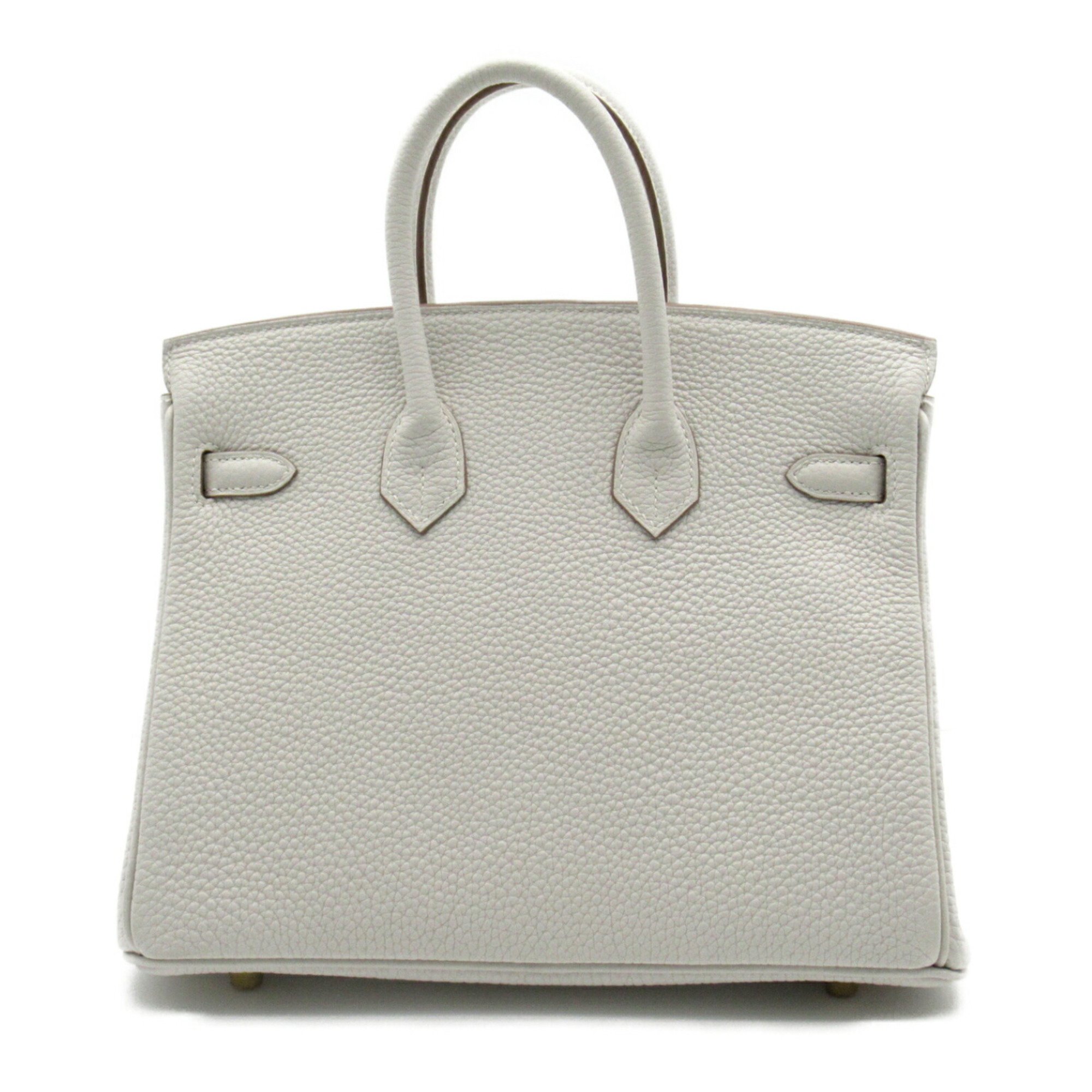 Hermes HERMES Birkin 25 Gris Pearl Handbag Bag Leather Women's White