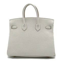 Hermes HERMES Birkin 25 Gris Pearl Handbag Bag Leather Women's White