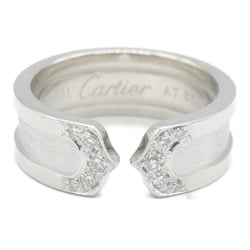 Cartier 2C Diamond Ring, K18WG (White Gold), Diamond, Women's, Clear