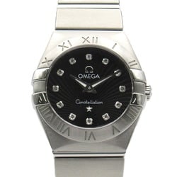 OMEGA Constellation Brushed Watch Stainless Steel Ladies Black 123.10.24.60.51.001