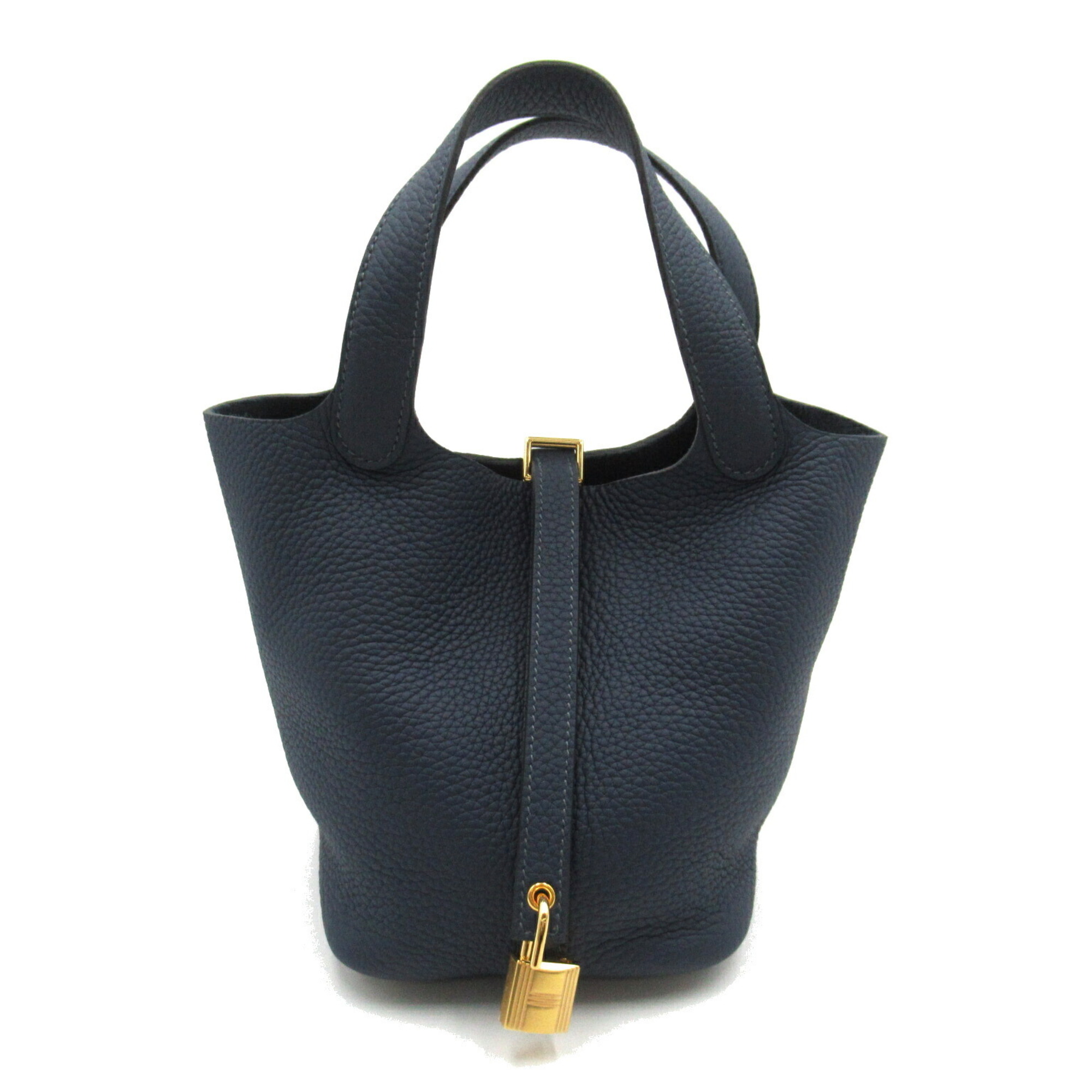 Hermes HERMES Picotin Lock PM Handbag Bag Calfskin (Cowhide) Taurillon Clemence Women's Navy