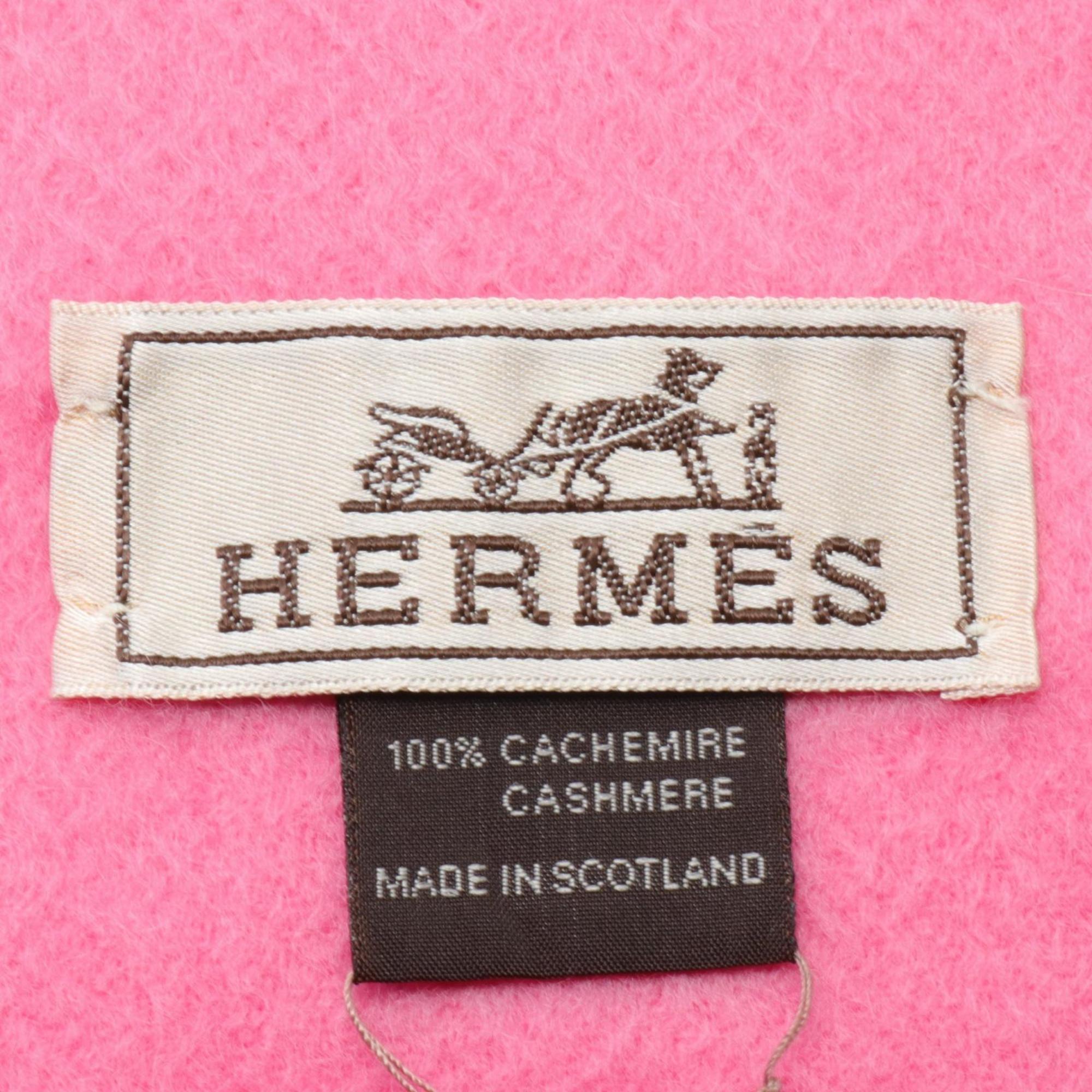 Hermes HERMES Uni Brode Rose Scarf Cashmere Women's Pink 393622ST-07