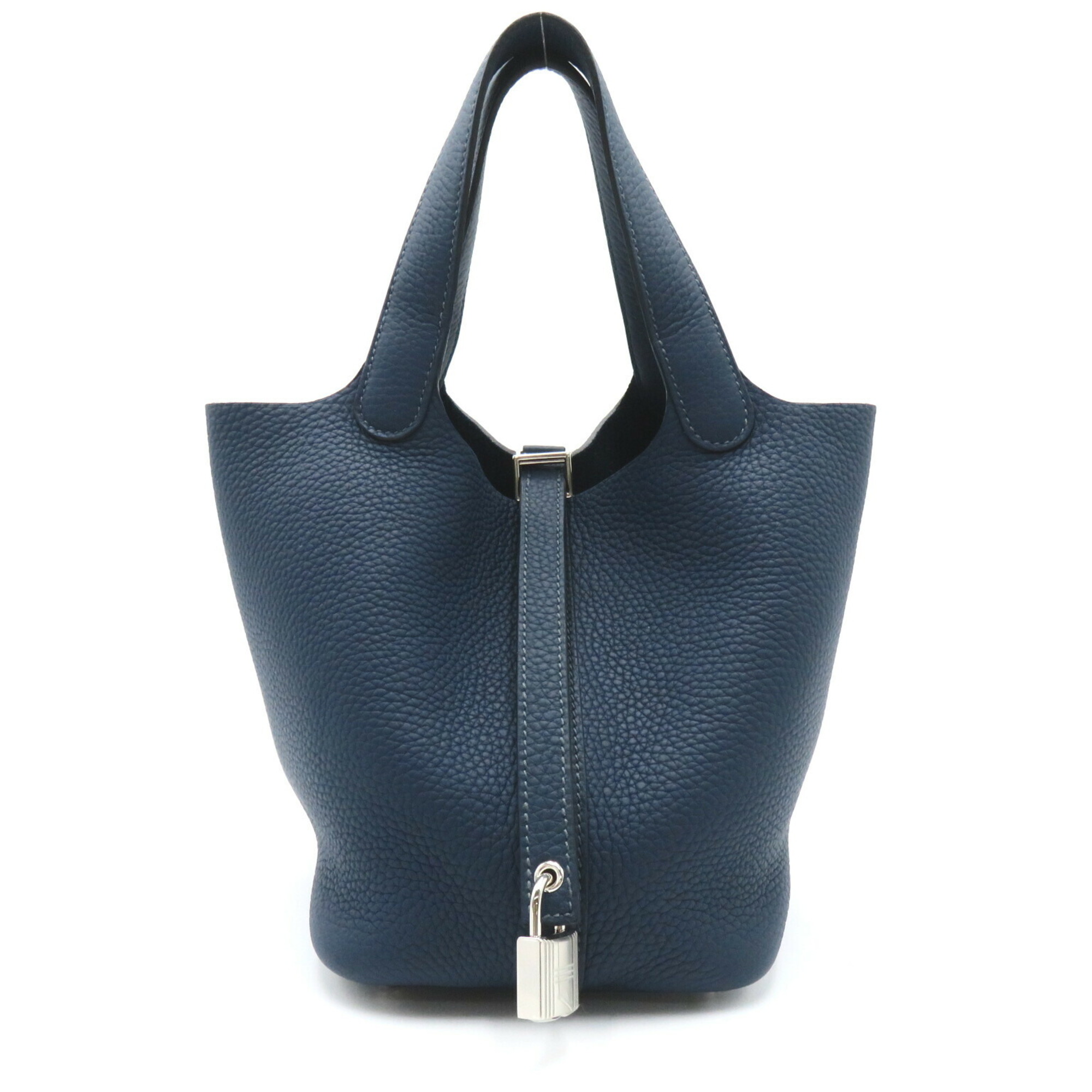 Hermes HERMES Picotin Lock PM Handbag Bag Calfskin (Cowhide) Taurillon Clemence Women's Blue