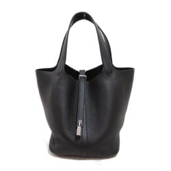 Hermes HERMES Picotin Lock MM Black Bag Leather Taurillon Clemence Women's