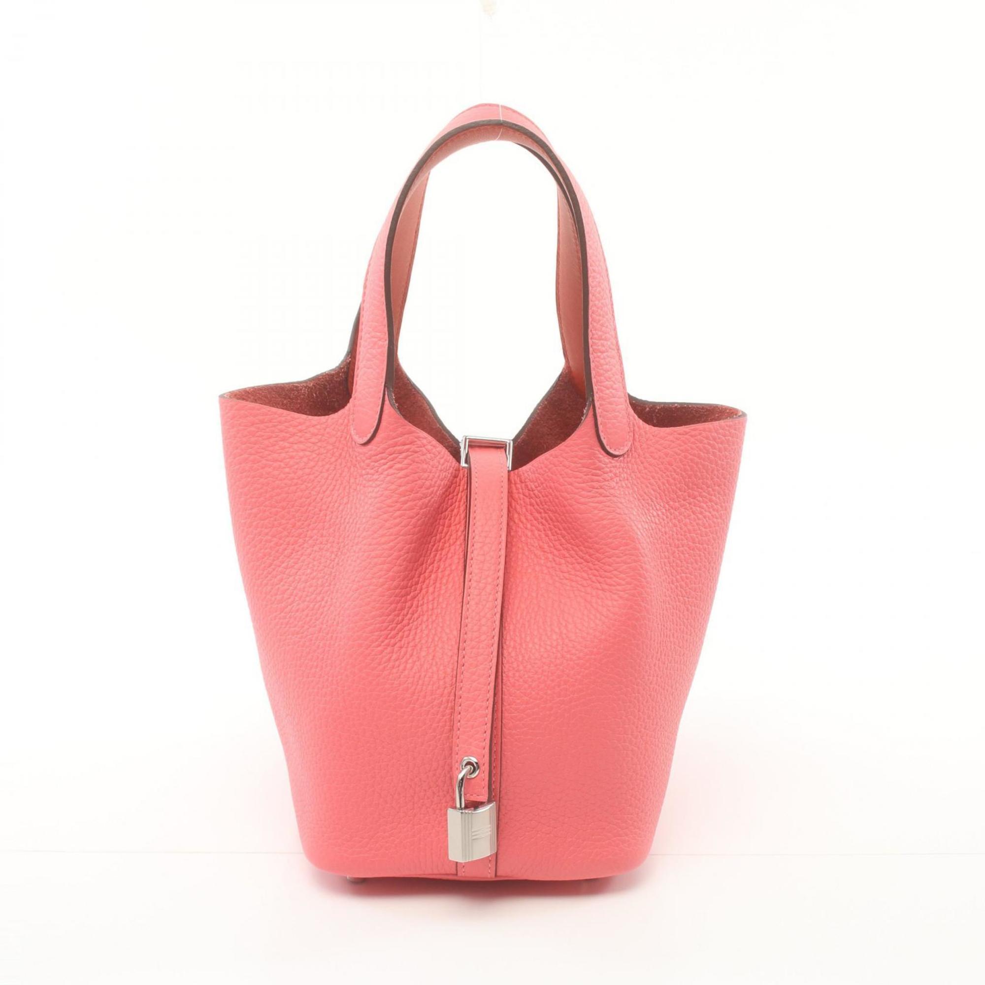 Hermes HERMES Picotin Lock PM Rose Azalee Handbag Bag Taurillon Clemence Swift Leather Women's Pink