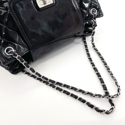 CHANEL Chanel Matelasse Chain Shoulder Bag Patent Leather Black Women's N4075095