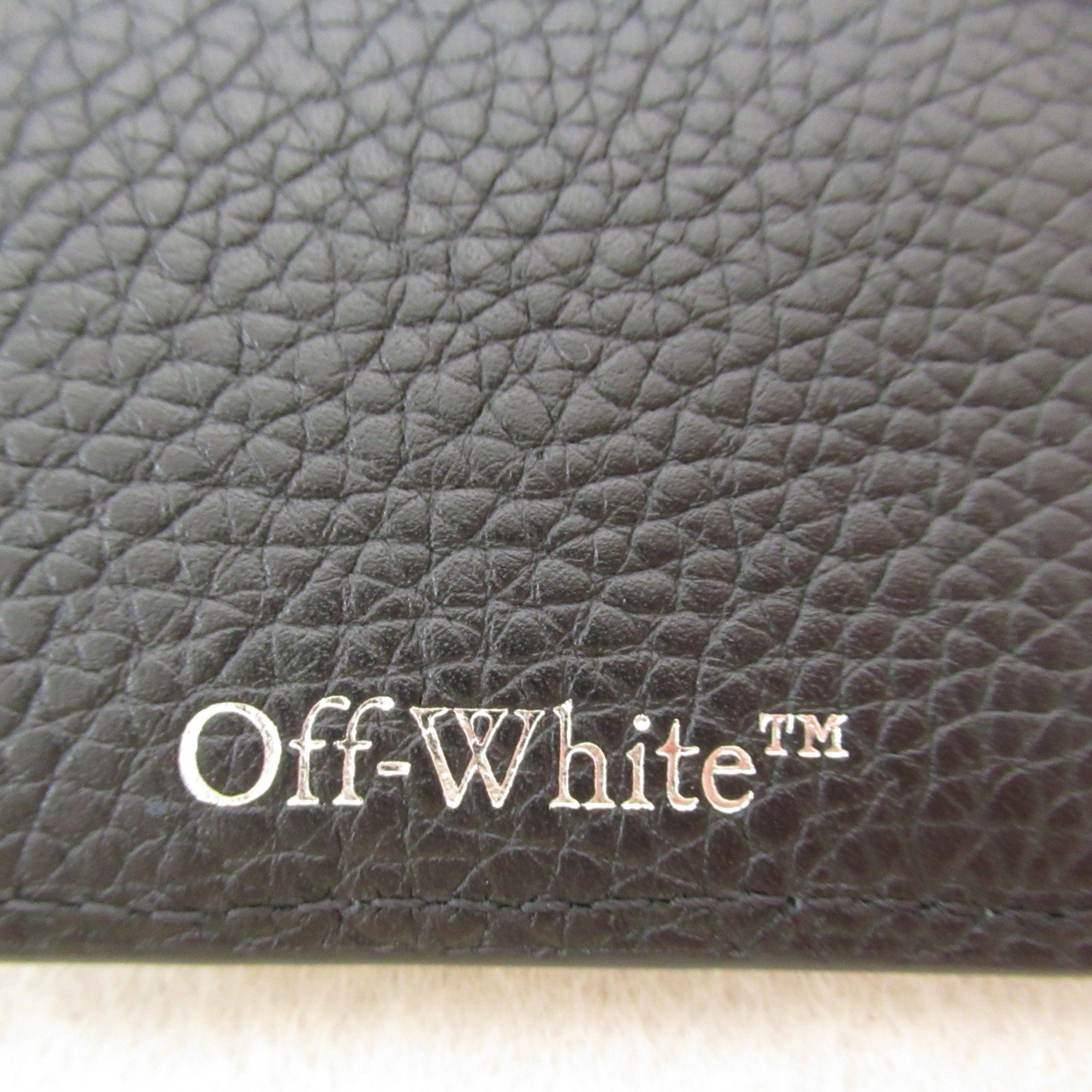 OFF-WHITE Business Card Holder/Card Case Leather Men's Women's Black OMND057F23LEA0011000