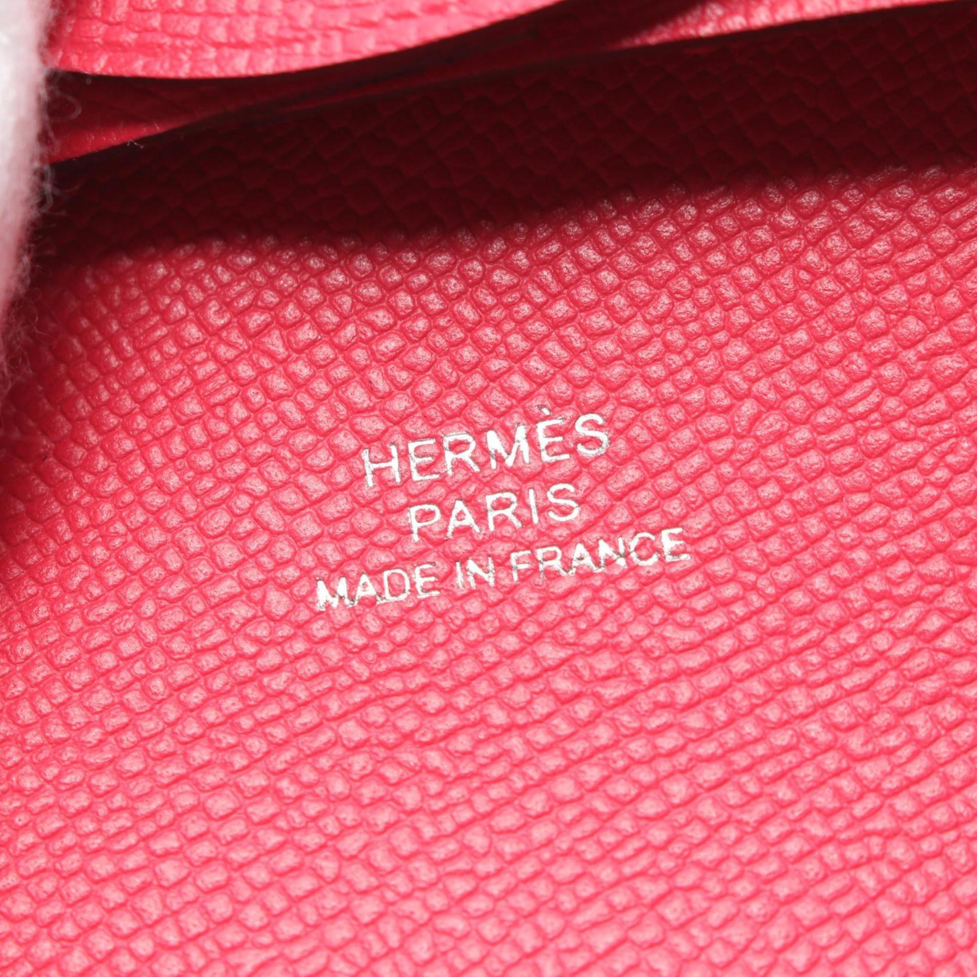 Hermes HERMES Bastia Rose Extreme Wallet/Coin Case Wallet Veau Madame Women's Pink