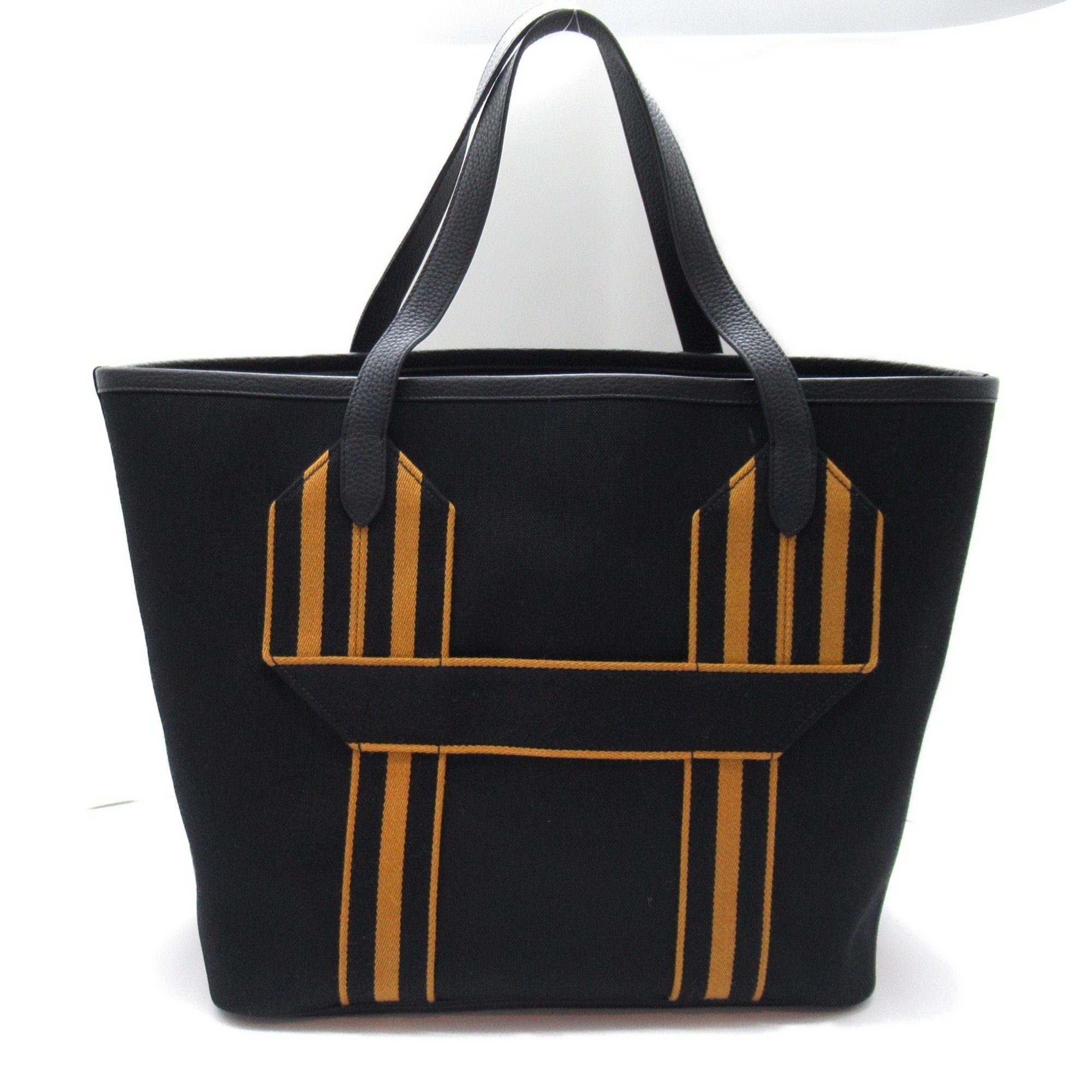 Hermes HERMES Pur Sangle Tote Bag Canvas Toile Militaire Women's Black