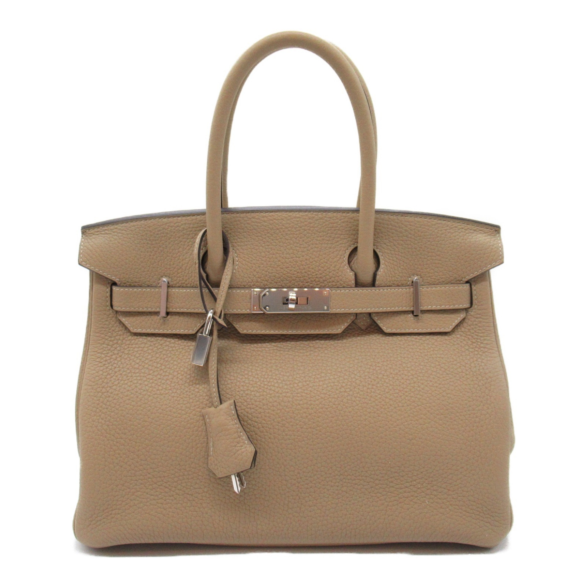 Hermes HERMES Birkin 30 Trench Handbag Bag Leather Taurillon Clemence Women's Beige