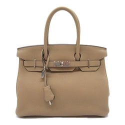 Hermes HERMES Birkin 30 Trench Handbag Bag Leather Taurillon Clemence Women's Beige