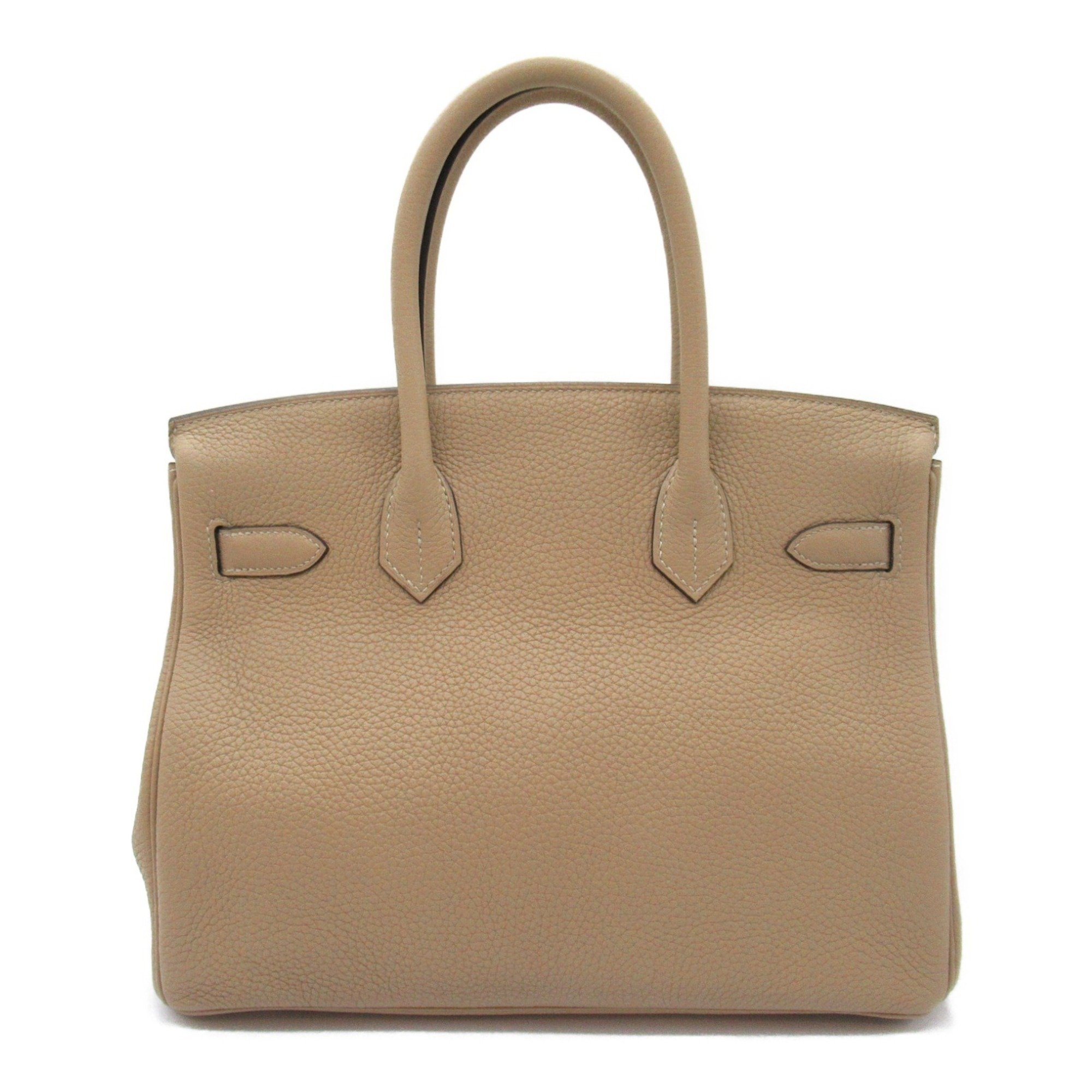 Hermes HERMES Birkin 30 Trench Handbag Bag Leather Taurillon Clemence Women's Beige