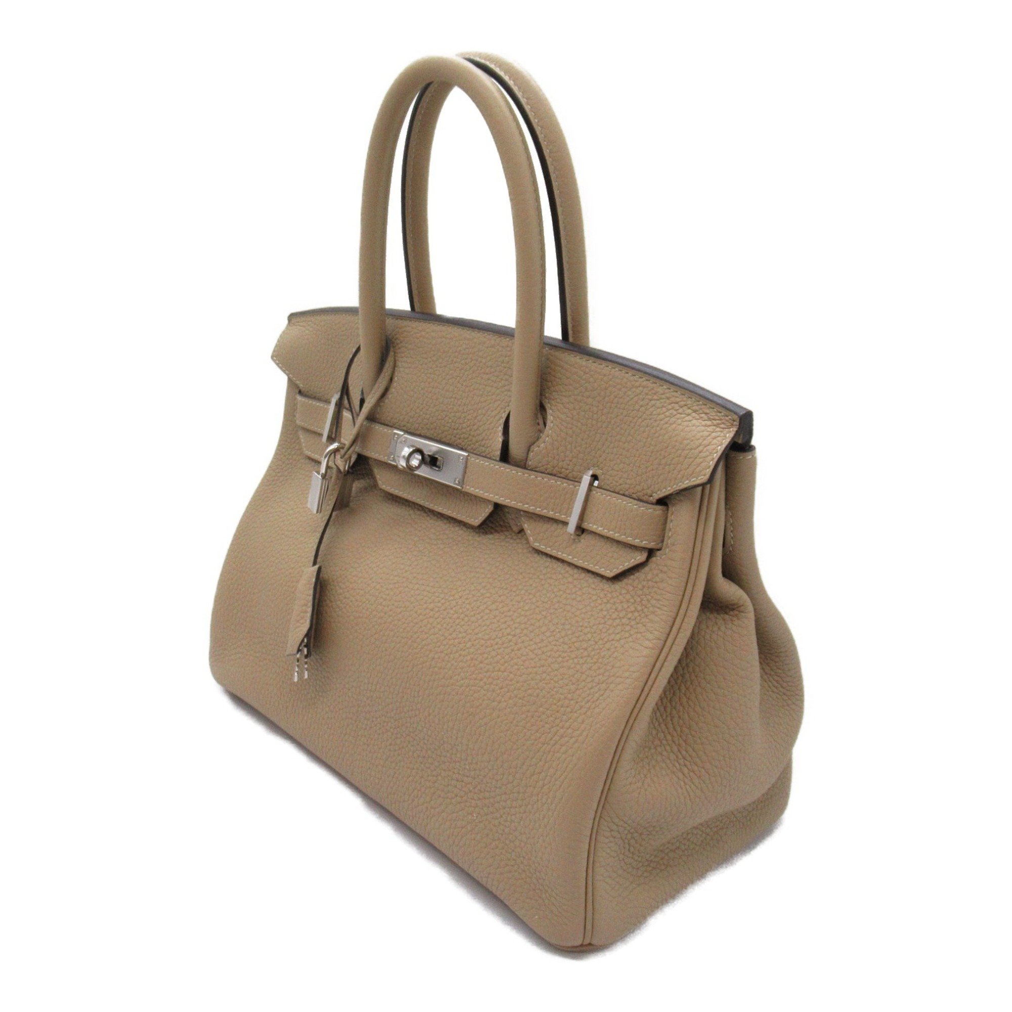 Hermes HERMES Birkin 30 Trench Handbag Bag Leather Taurillon Clemence Women's Beige