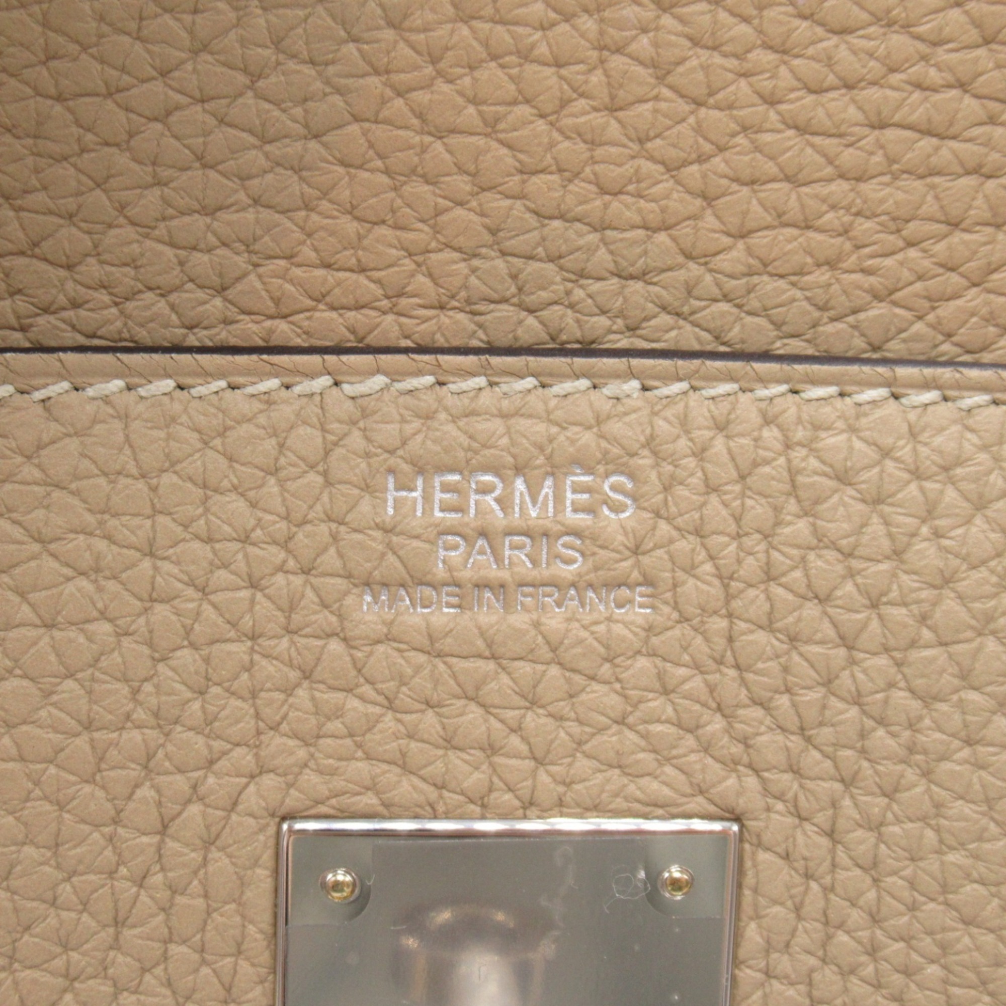 Hermes HERMES Birkin 30 Trench Handbag Bag Leather Taurillon Clemence Women's Beige