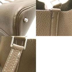 Hermes HERMES Picotin Lock MM Handbag Bag Calfskin (Cowhide) Taurillon Clemence Women's Grey