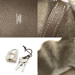 Hermes HERMES Picotin Lock MM Handbag Bag Calfskin (Cowhide) Taurillon Clemence Women's Grey