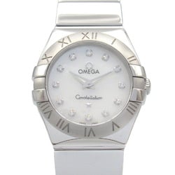 OMEGA Constellation 12P Diamond Watch Stainless Steel Ladies White Shell 123.10.24.60.55.002