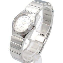 OMEGA Constellation 12P Diamond Watch Stainless Steel Ladies White Shell 123.10.24.60.55.002