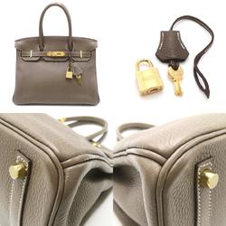 Hermes HERMES Birkin 30 Handbag Bag Leather Togo Women's Grey 027633CC