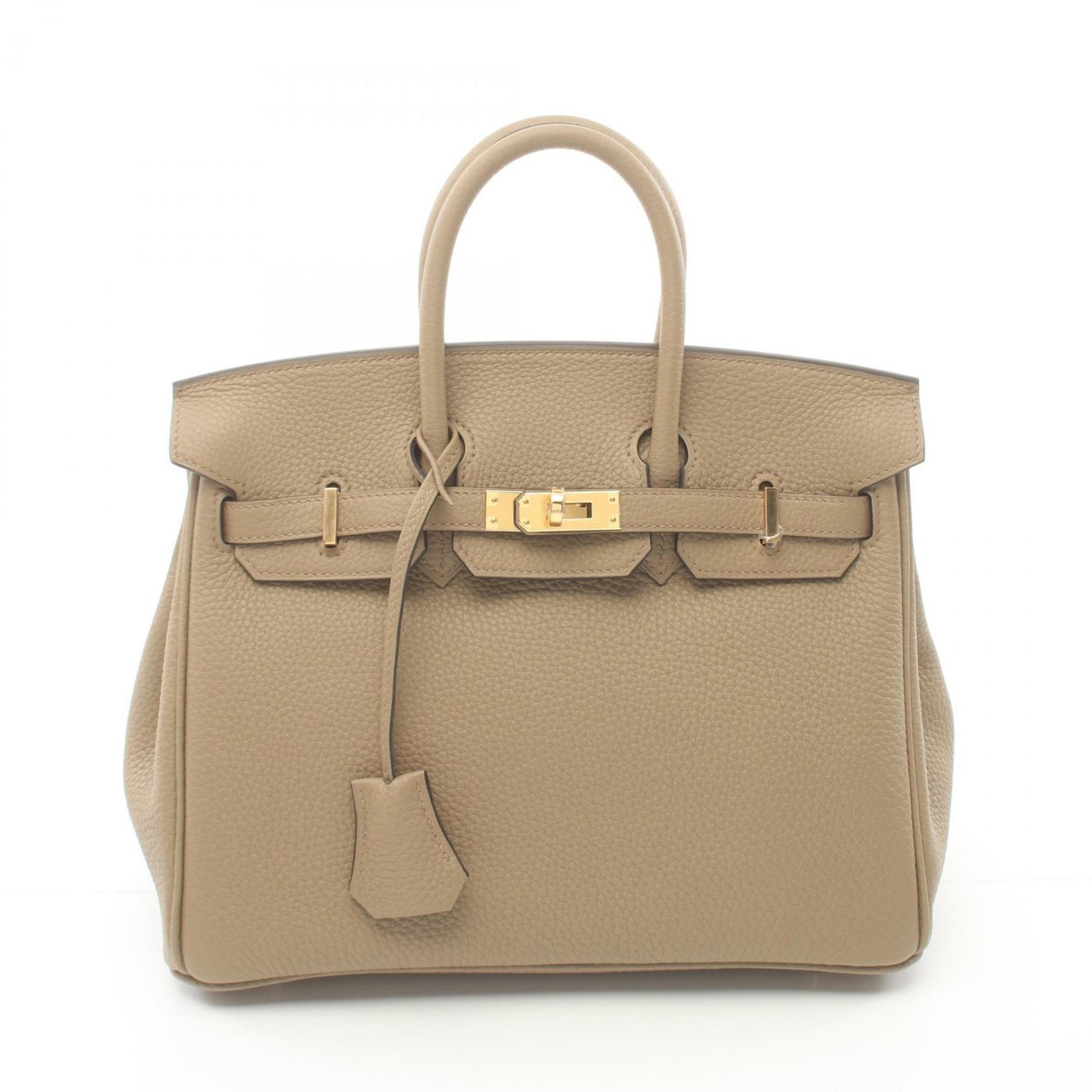 Hermes HERMES Birkin 25 Beige Marfa Handbag Bag Togo Women's