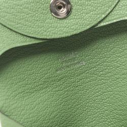 Hermes HERMES Bastia Vert Cricket Wallet/Coin Case Wallet Chevre Women's Green