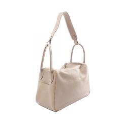 Hermes Lindy 34 Tourtiere Grey Shoulder Bag Taurillon Clemence Women's Beige