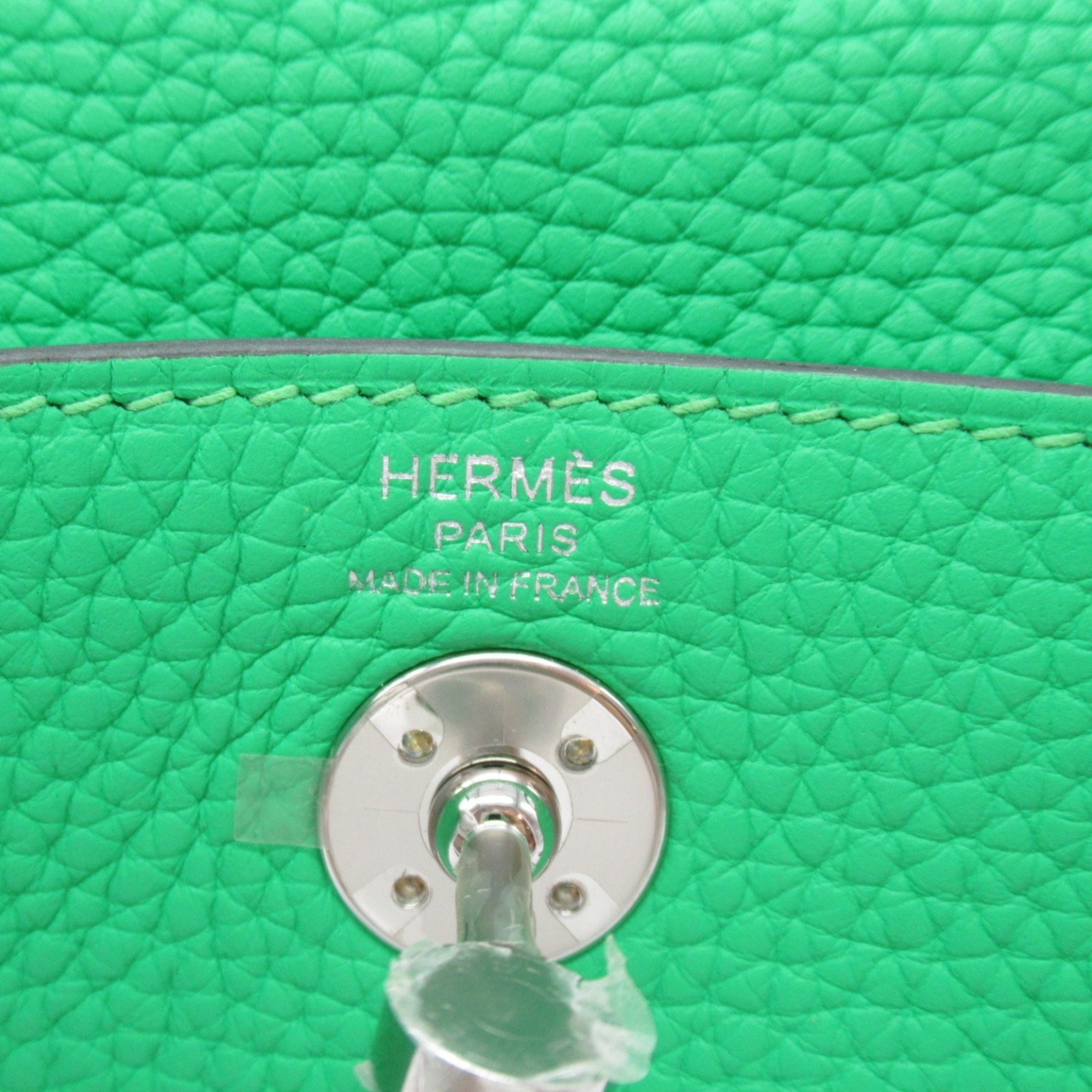 Hermes Lindy Vert Comic Shoulder Bag Leather Taurillon Clemence Women's Green