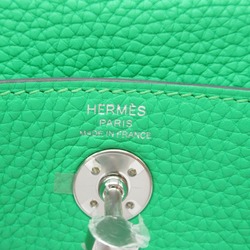 Hermes Lindy Vert Comic Shoulder Bag Leather Taurillon Clemence Women's Green