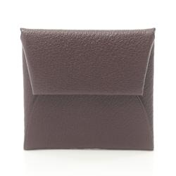 Hermes HERMES Bastia Verso Rouge Cellier Wallet/Coin Case Wallet Chevre Women's Brown