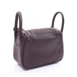 Hermes Lindy Verso Rouge Serie Shoulder Bag Swift Leather Women's Brown