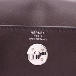 Hermes Lindy Verso Rouge Serie Shoulder Bag Swift Leather Women's Brown