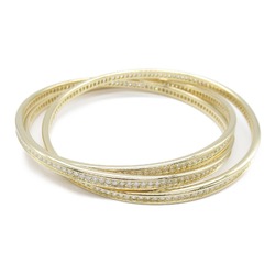 Cartier Three Bangles Full Diamond Bangle K18 (Yellow Gold) Ladies Clear