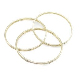 Cartier Three Bangles Full Diamond Bangle K18 (Yellow Gold) Ladies Clear