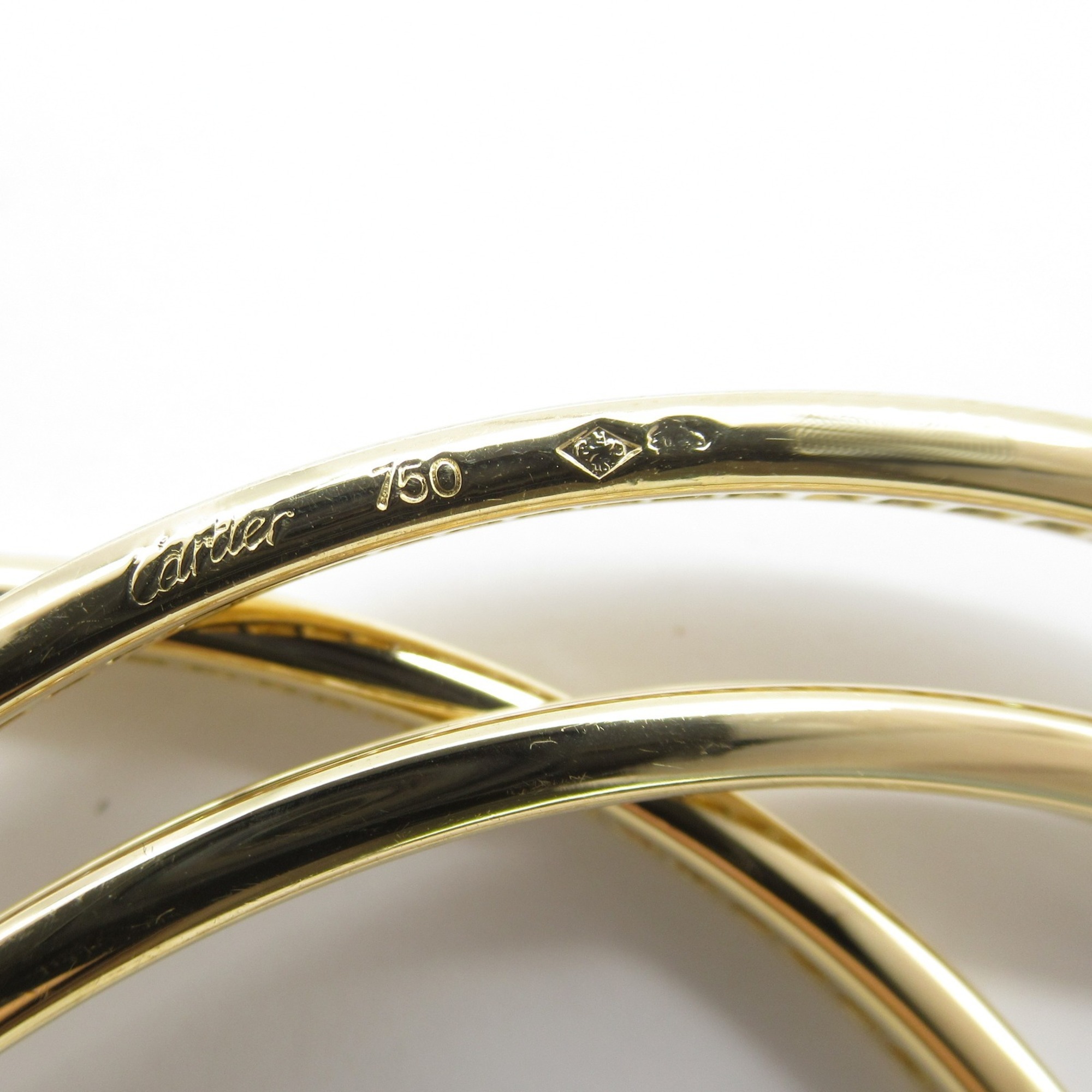 Cartier Three Bangles Full Diamond Bangle K18 (Yellow Gold) Ladies Clear