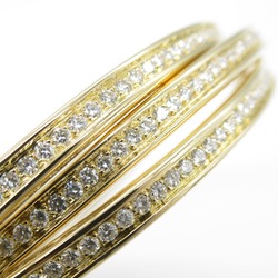 Cartier Three Bangles Full Diamond Bangle K18 (Yellow Gold) Ladies Clear