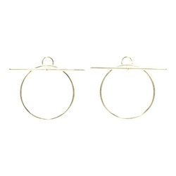 Hermes HERMES Loop MM Earrings Silver 925 Women's